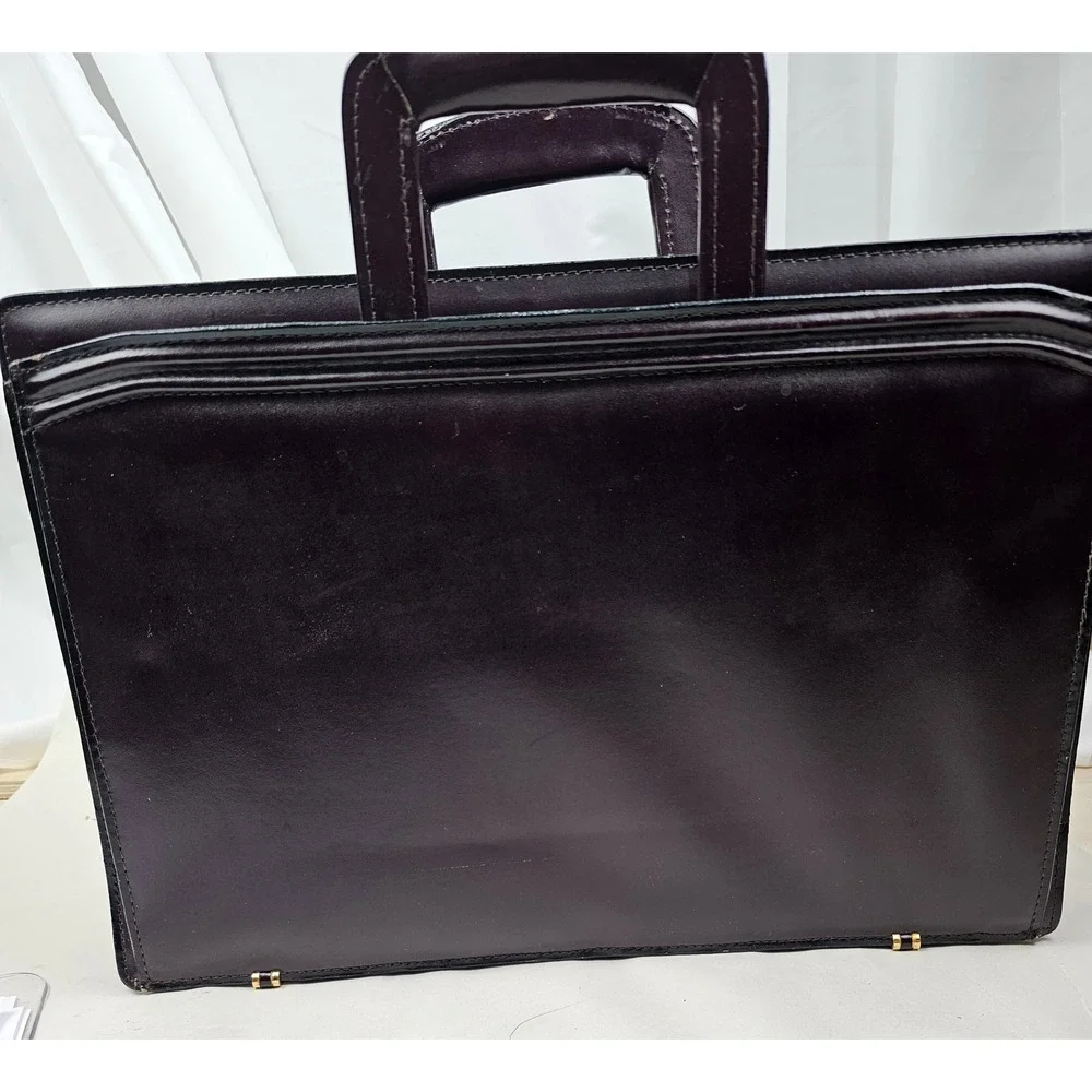 Mens Genuine Leather Briefcase‎ Dark Brown Classic Business Travel Laptop Bag